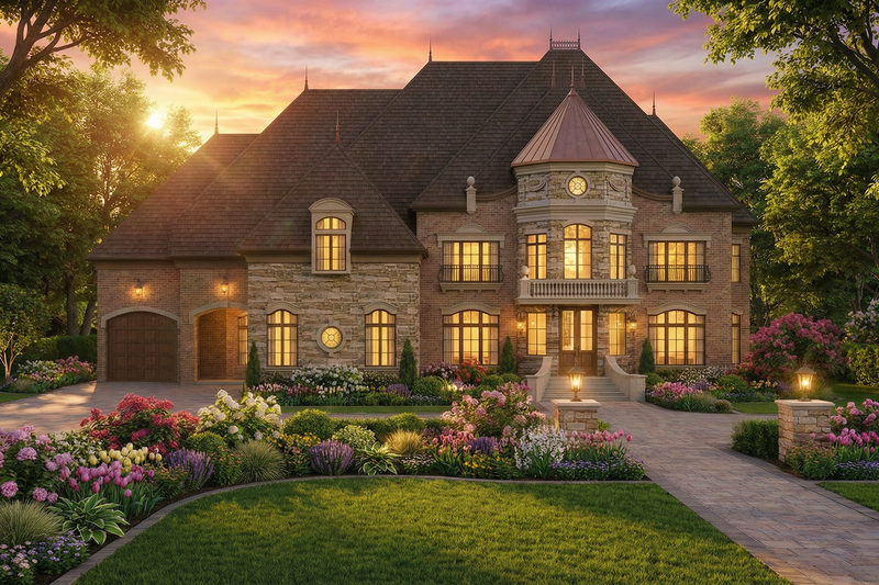 House Design - Exterior - Front Elevation 6 for European House Plan #119-197 - 5 bed, 5 bath