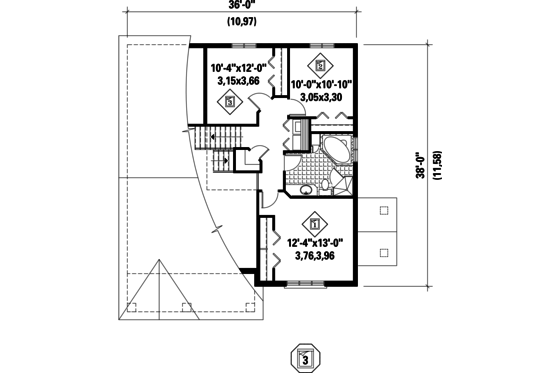 Floor Plan - Upper Floor for Country House Plan #25-4522 - 4 bed, 2 bath