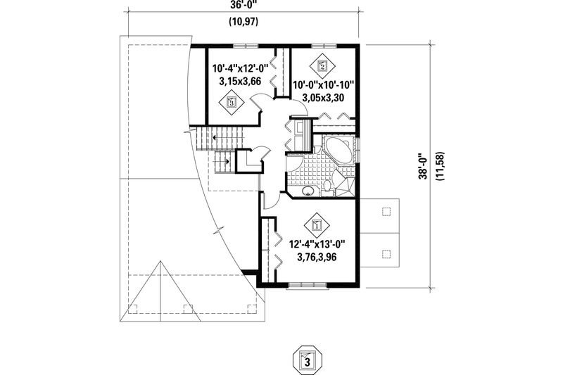 Dream House Plan - Floor Plan - Upper Floor for Country House Plan #25-4522 - 4 bed, 2 bath