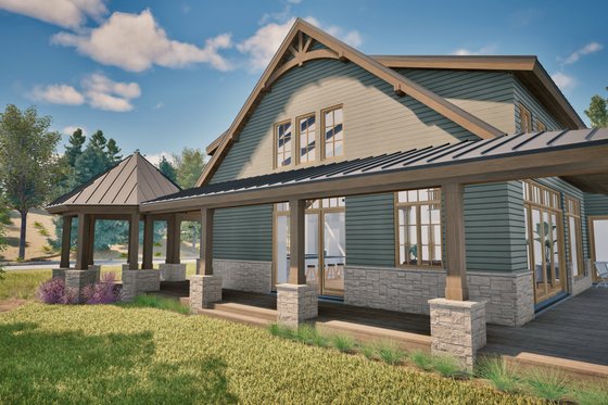 Exterior - Covered Porch 1 for Farmhouse House Plan #80-224 - 4 bed, 3 bath