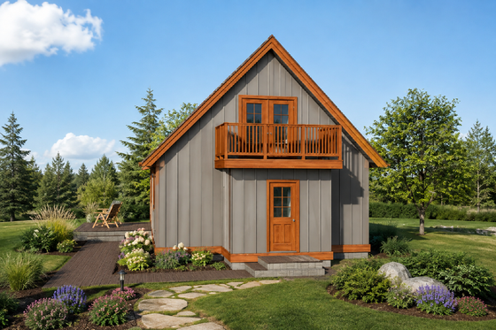 Exterior - Rear Elevation for Country House Plan #126-131 - 3 bed, 1 bath