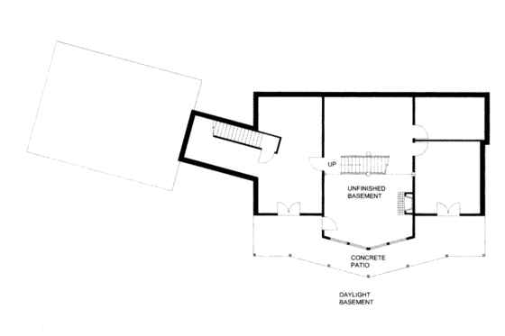 Floor Plan - Lower Floor for Craftsman House Plan #117-703 - 3 bed, 2 bath