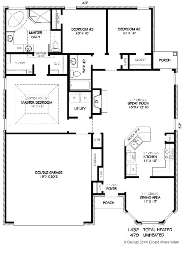 Traditional Floor Plan - Main Floor Plan #424-166