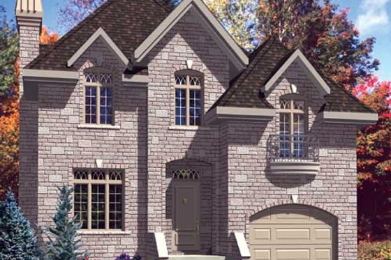 Exterior - Front Elevation for European House Plan #138-287 - 3 bed, 1.5 bath