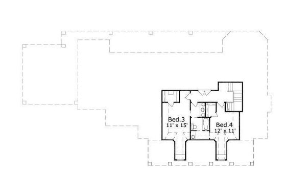 Floor Plan - Upper Floor for Traditional House Plan #411-472 - 4 bed, 3 bath