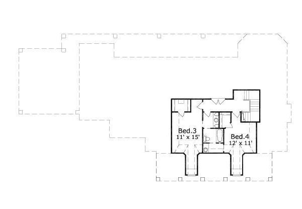 Traditional Floor Plan - Upper Floor Plan #411-472