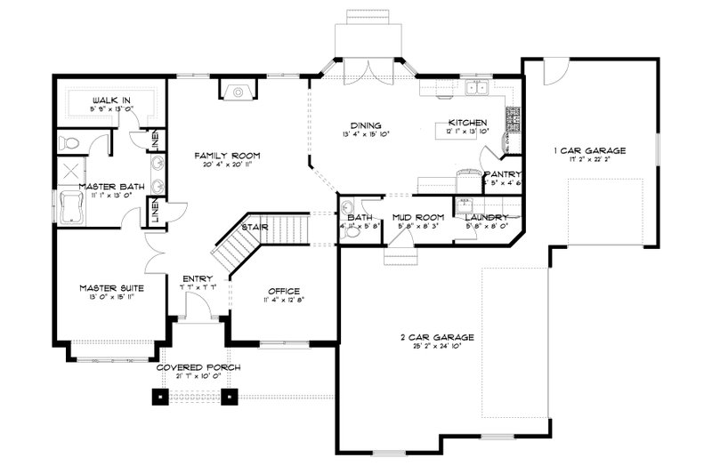 Home Plan - Floor Plan - Main Floor for Craftsman House Plan #1060-134 - 4 bed, 2.5 bath