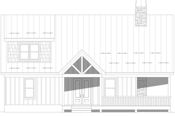 Exterior - Front Elevation 4 for Farmhouse House Plan #932-1099 - 3 bed, 2.5 bath