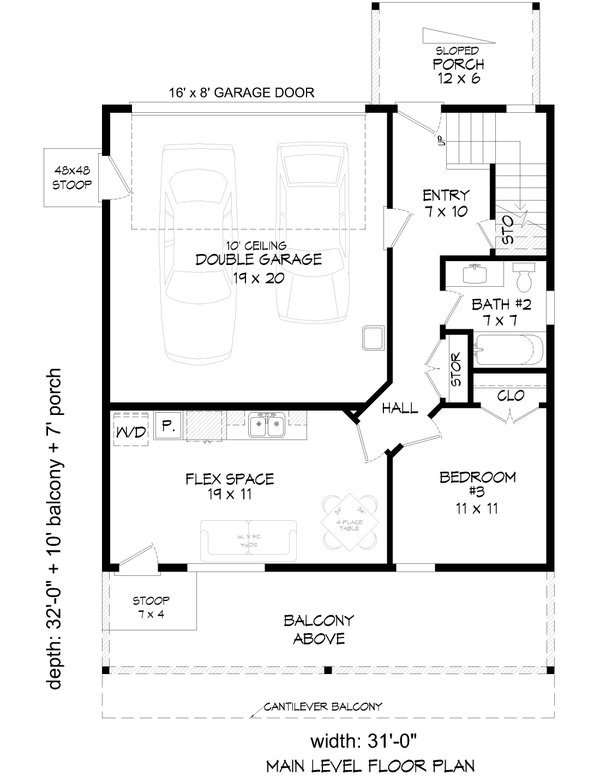 House Blueprint - Contemporary Floor Plan - Main Floor Plan #932-1341