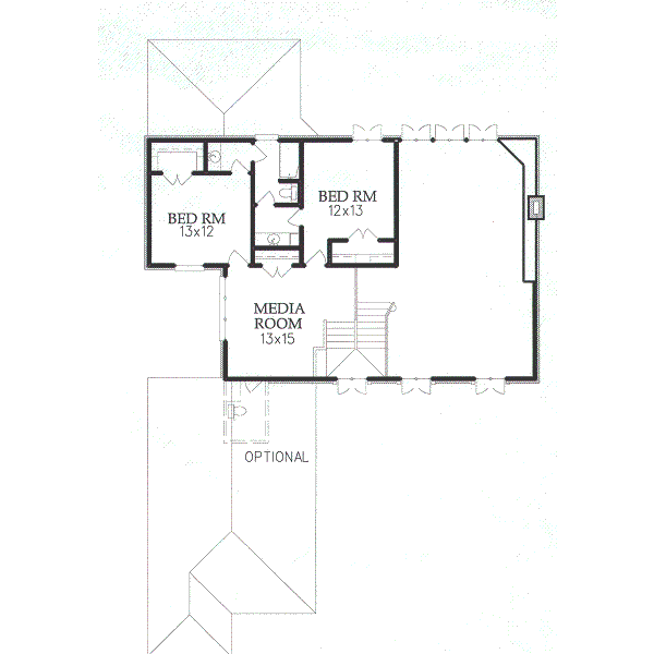 Colonial Floor Plan - Upper Floor Plan #15-209