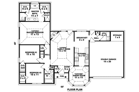 Floor Plan - Main Floor for Traditional House Plan #81-779 - 3 bed, 2 bath