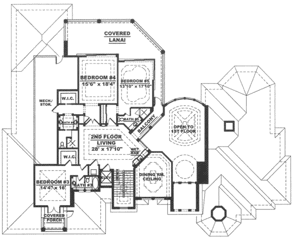 European Floor Plan - Upper Floor Plan #27-274