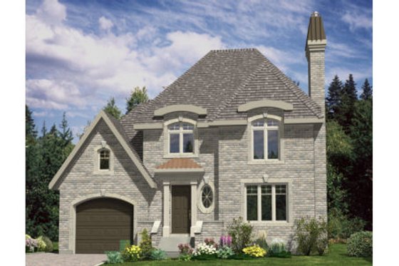 Exterior - Front Elevation for European House Plan #138-318 - 3 bed, 1.5 bath