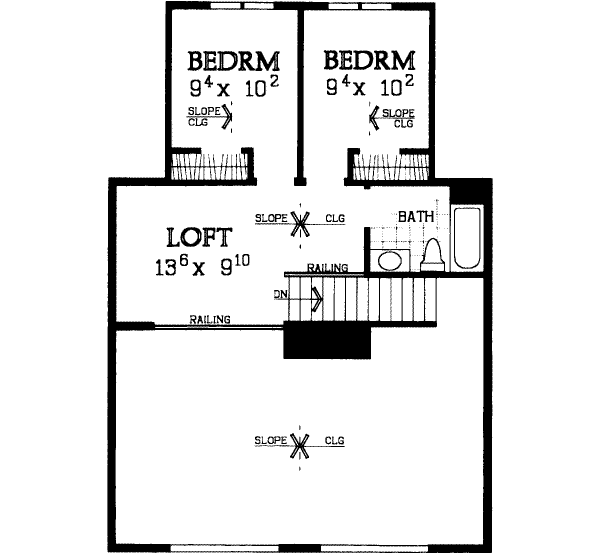 Modern Floor Plan - Upper Floor Plan #72-477