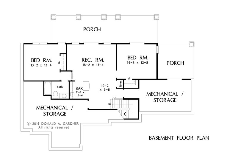 House Plan Design - Floor Plan - Lower Floor for Ranch House Plan #929-1048 - 4 bed, 3 bath