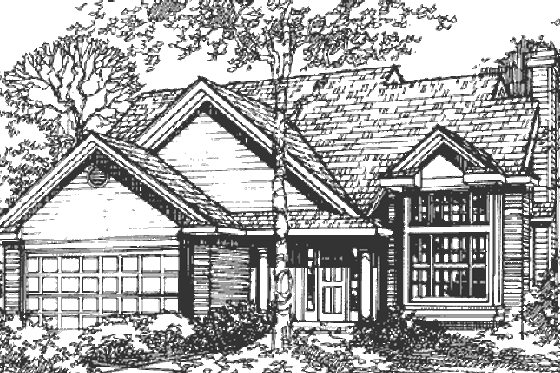 Exterior - Other Elevation for European House Plan #320-383 - 3 bed, 2.5 bath