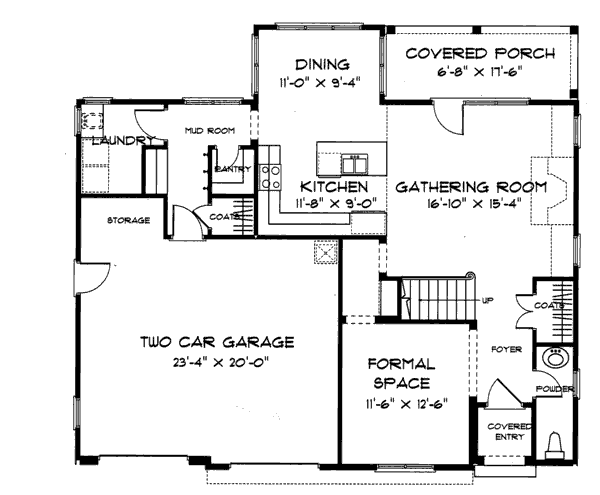 House Plan Design - European Floor Plan - Main Floor Plan #413-806