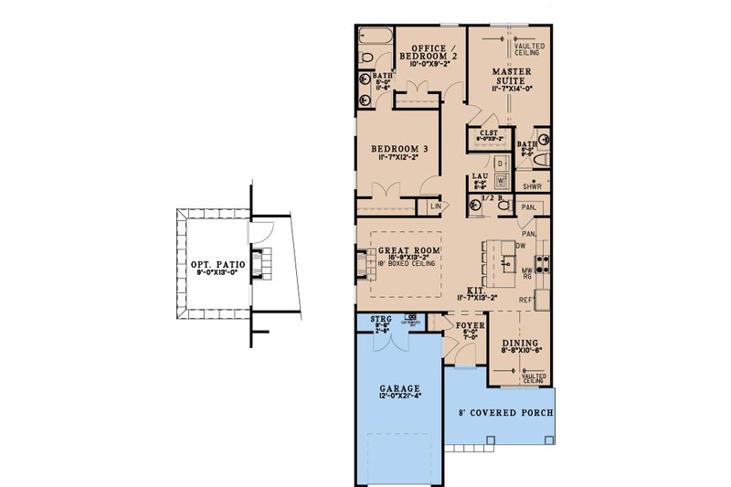 Architectural House Design - Floor Plan - Main Floor for Cottage House Plan #923-461 - 3 bed, 2.5 bath
