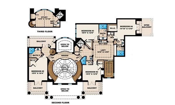 Southern Floor Plan - Upper Floor Plan #27-534