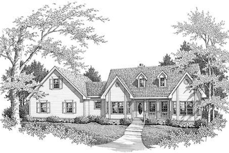 Architectural House Design - Country Exterior - Front Elevation Plan #14-232