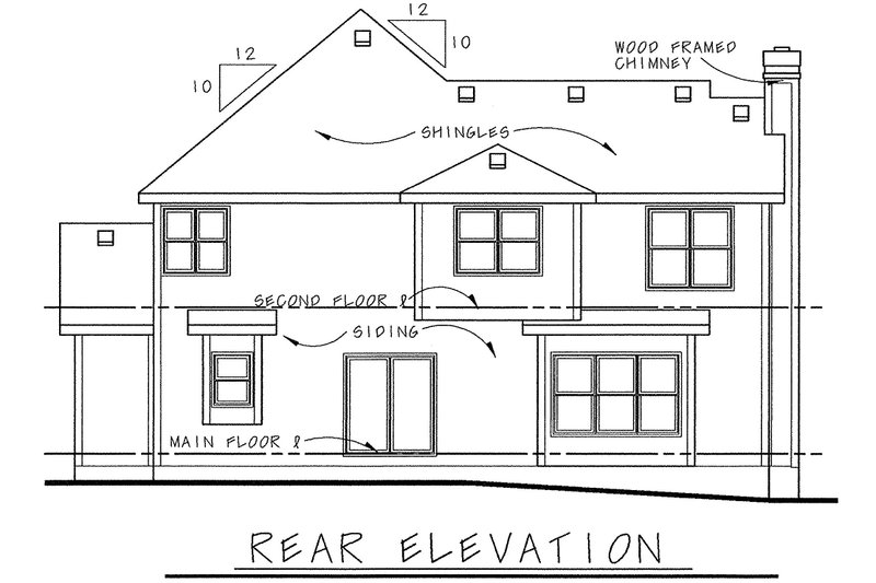Dream House Plan - Exterior - Rear Elevation for Country House Plan #20-2042 - 4 bed, 2.5 bath