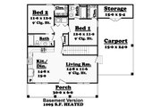 Country Style House Plan - 2 Beds 2 Baths 900 Sq/Ft Plan #430-3 