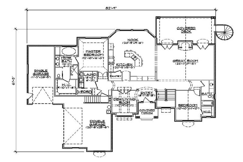 Architectural House Design - Floor Plan - Main Floor for European House Plan #5-359 - 5 bed, 3.5 bath