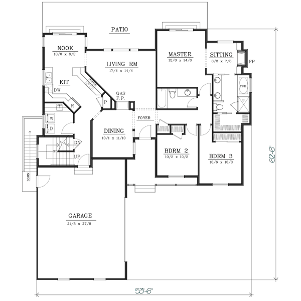 Cottage Floor Plan - Main Floor Plan #105-201