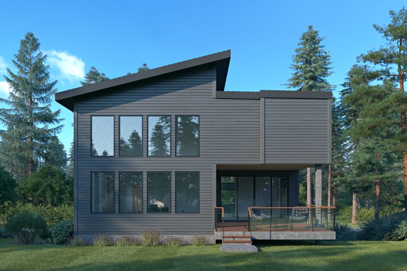 House Blueprint - Exterior - Rear Elevation for Contemporary House Plan #1066-183 - 5 bed, 4.5 bath