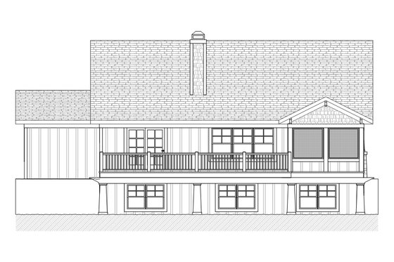 Exterior - Rear Elevation for Craftsman House Plan #901-111 - 3 bed, 2.5 bath