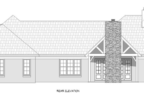 Exterior - Rear Elevation for Traditional House Plan #932-167 - 4 bed, 3.5 bath
