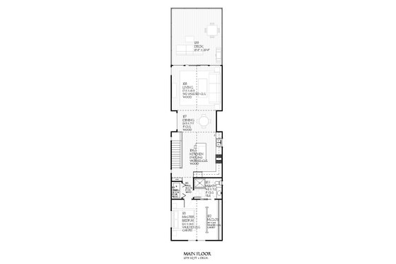 Contemporary house plan, Upper level floor plan of plan 901-25