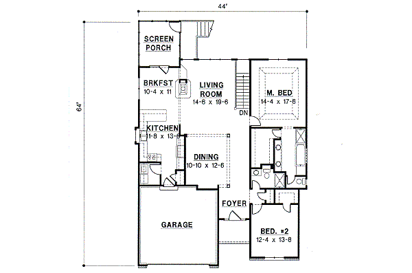 European Floor Plan - Main Floor Plan #67-345
