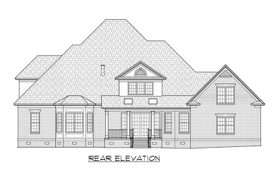 Exterior - Rear Elevation for Traditional House Plan #1054-58 - 6 bed, 5.5 bath