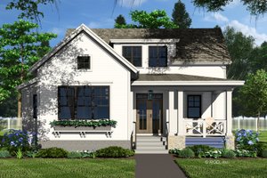 Exterior - Rear Elevation 1 for Farmhouse House Plan #51-1269 - 3 bed, 3.5 bath