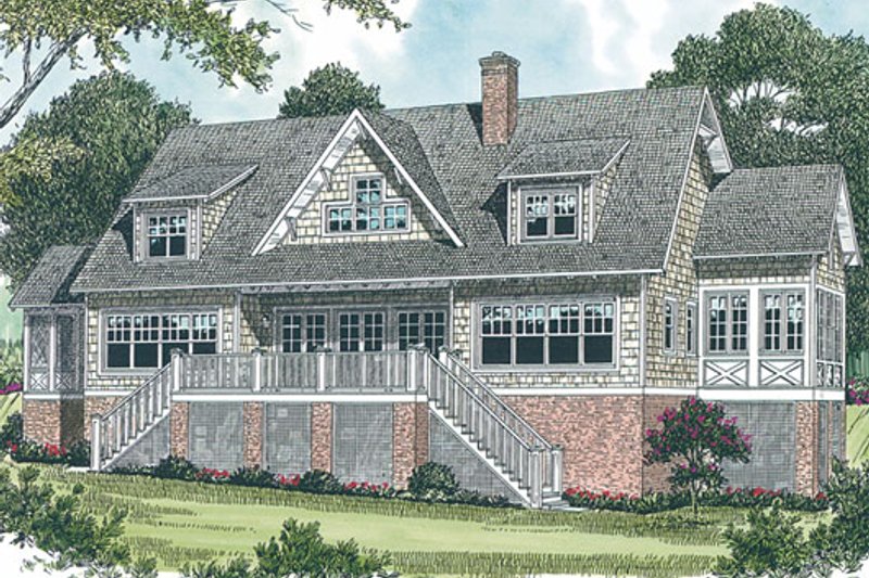 Dream House Plan - Exterior - Rear Elevation for Craftsman House Plan #453-19 - 4 bed, 3.5 bath