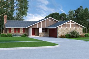 Ranch Exterior - Front Elevation Plan #45-375