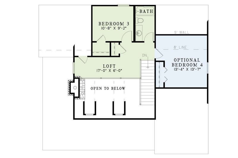 Dream House Plan - Floor Plan - Upper Floor for Colonial House Plan #17-2884 - 4 bed, 2 bath