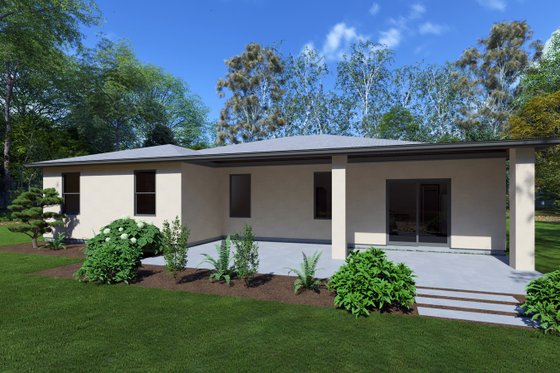 Exterior - Rear Elevation for Contemporary House Plan #1111-22 - 3 bed, 2 bath