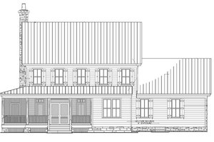 Exterior - Rear Elevation for Country House Plan #137-255 - 5 bed, 4 bath