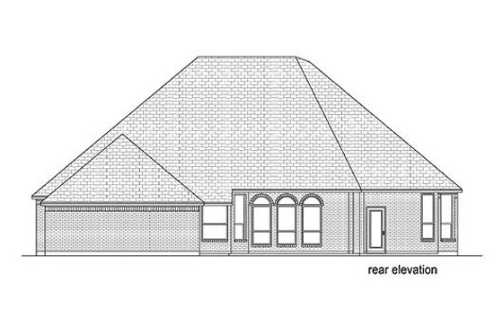 Exterior - Rear Elevation for European House Plan #84-532 - 4 bed, 0 bath
