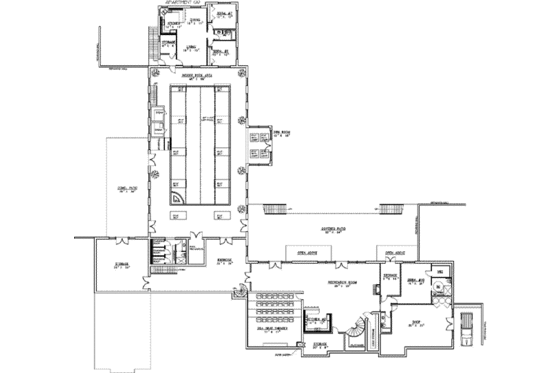 Floor Plan - Lower Floor for European House Plan #117-168 - 15 bed, 13 bath