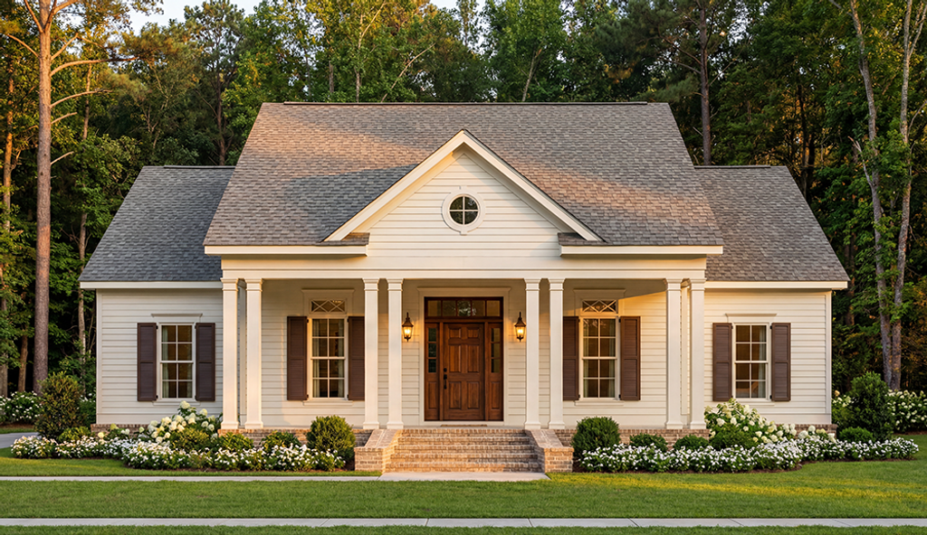 Exterior - Front Elevation 2 for Southern House Plan #406-285 - 3 bed, 2.5 bath