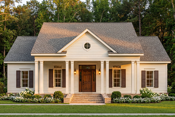 Exterior - Front Elevation for Southern House Plan #406-285 - 3 bed, 2.5 bath