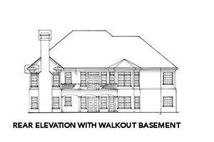 Exterior - Rear Elevation for Country House Plan #429-25 - 3 bed, 2.5 bath
