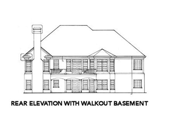 Exterior - Rear Elevation for Country House Plan #429-25 - 3 bed, 2.5 bath