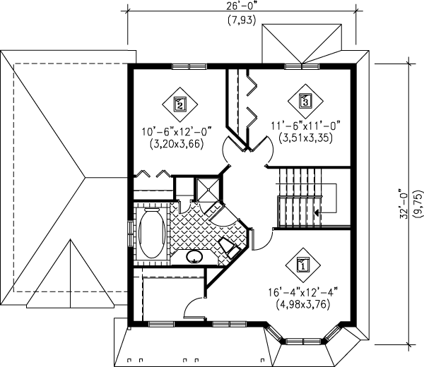 Home Plan - Victorian Floor Plan - Upper Floor Plan #25-2024
