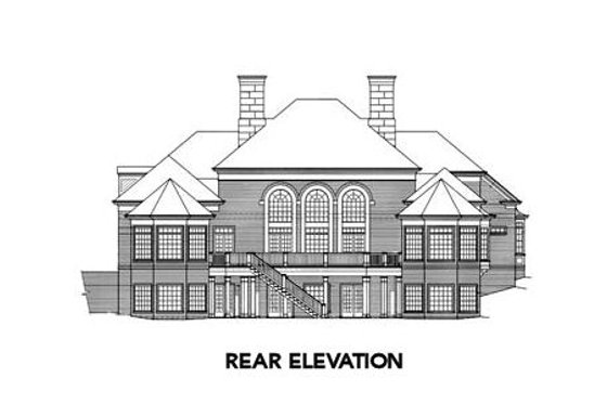 Exterior - Rear Elevation for Colonial House Plan #429-8 - 4 bed, 4.5 bath