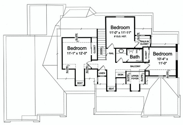 House Design - Country Floor Plan - Upper Floor Plan #46-924
