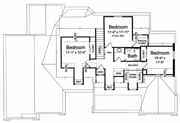 Home Plan - Country Floor Plan - Upper Floor Plan #46-924